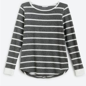 PINK CLOVER Kamie Button Back Brushed Knit Top